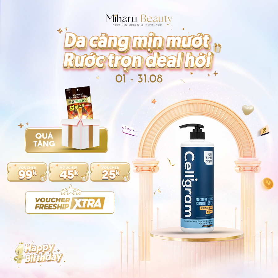 Dầu xả dưỡng tóc bóng mượt dành cho tóc khô xơ - Celligram Moisture Clinic Conditioner 1000ml
