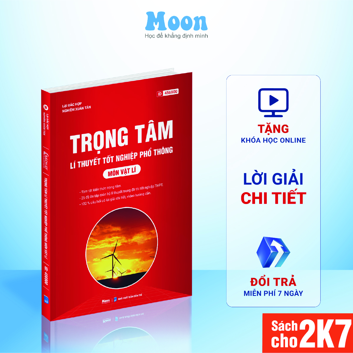  Sách Trọng Tâm Lý Thuyết Môn Vật Lý Ôn thi tốt nghiệp THPT 2025 Moonbook 