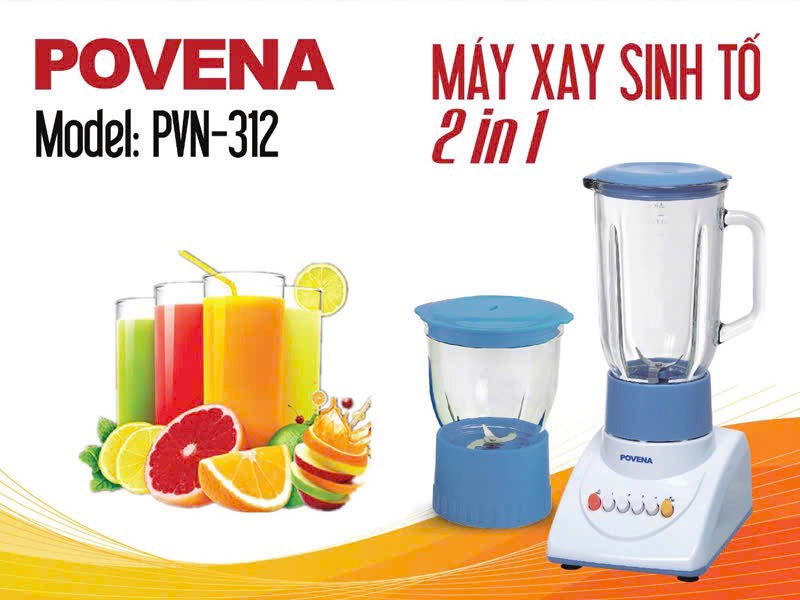 Máy xay sinh tố Povena PVN-312( 2 cối) giá tốt nhất