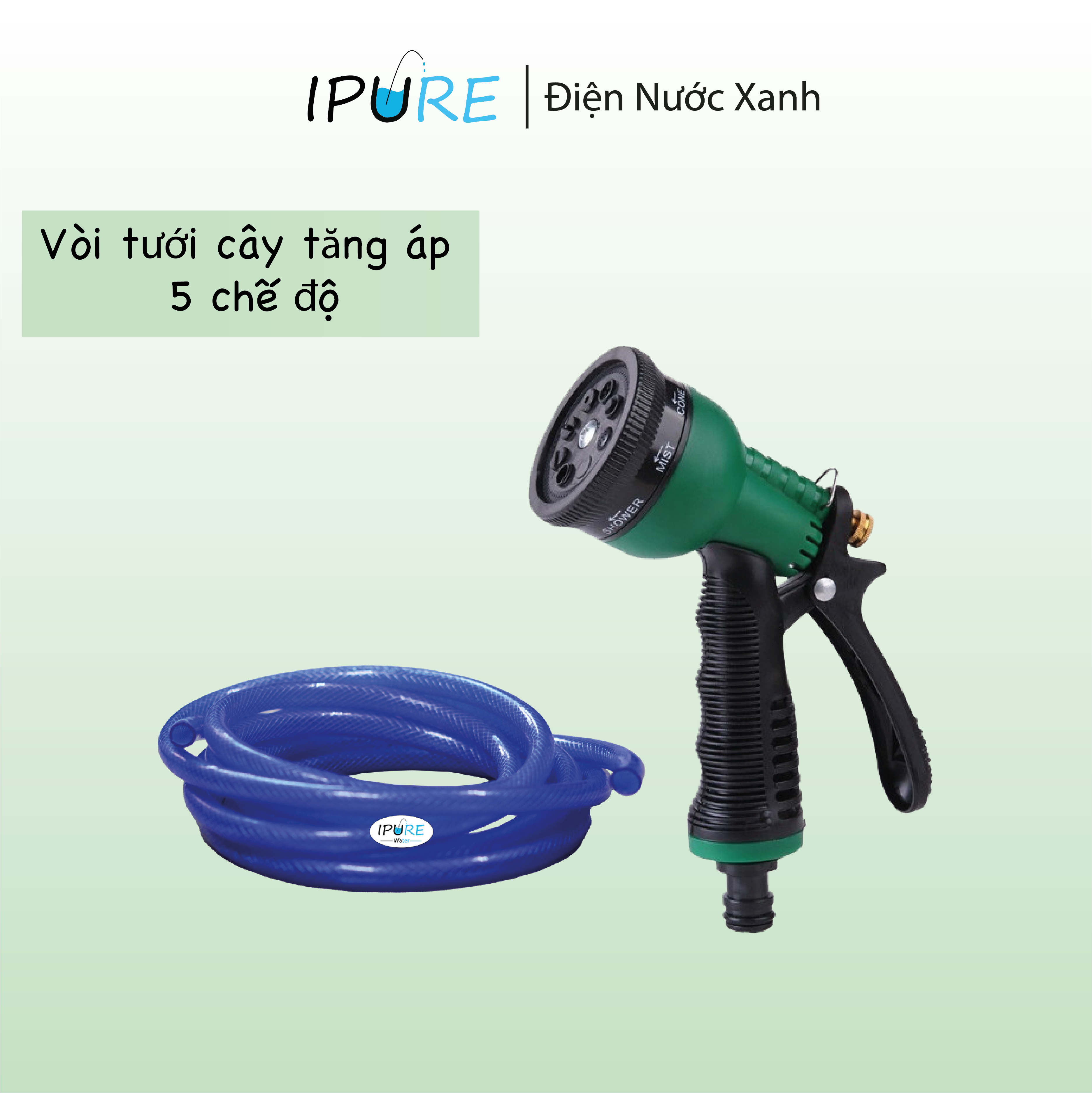 Vòi tưới cây đa năng 5-8 chế độ DNX IPURE vòi xịt nước tăng áp ống dẫn nước