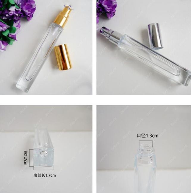 Chai chiết nước hoa 10ml thủy tinh vuông nắp đen
