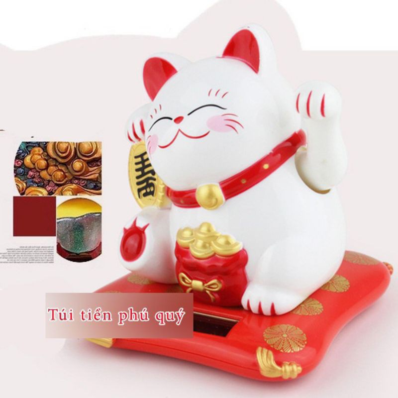Mèo thần tài vẫy tay năng lượng mặt trời