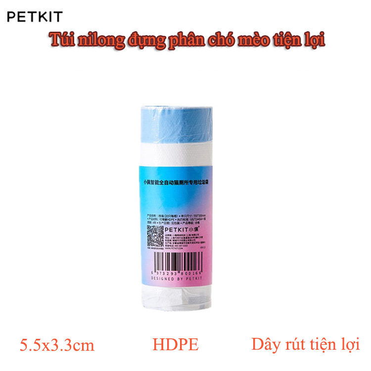 Lazmall  Cuộn 20 Túi vệ sinh chó mèo Petkit túi đựng phân chó mèo có dây