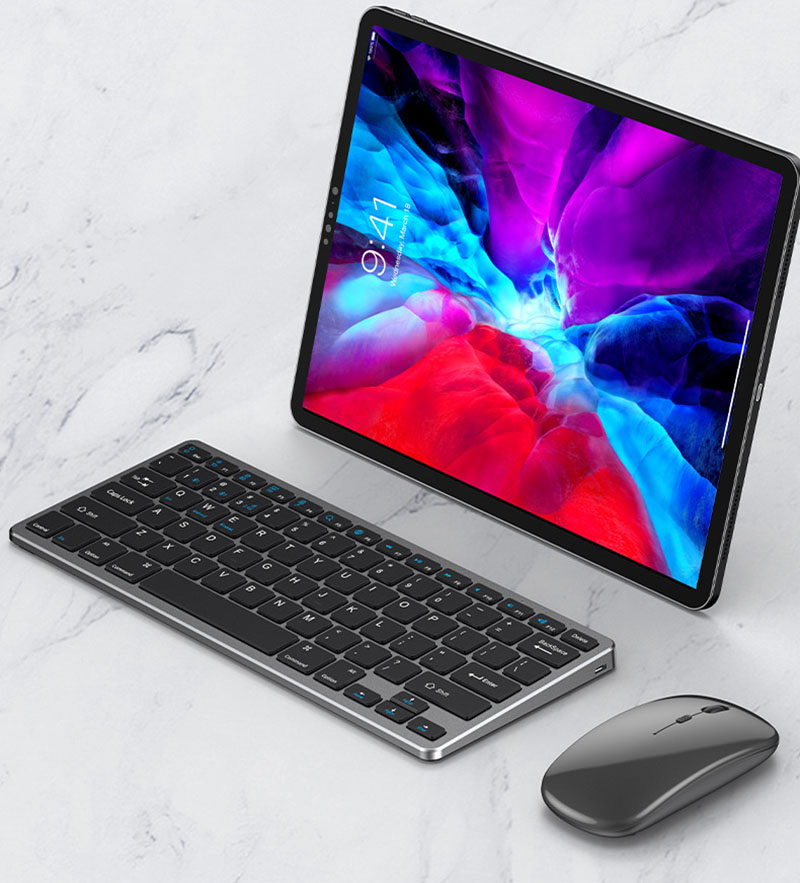 Bộ bàn phím chuột không dây mini K922 pin sạc lại, 3 chế độ kết nối không dây cho PC, Laptop, iPhone, iPad, Macbook