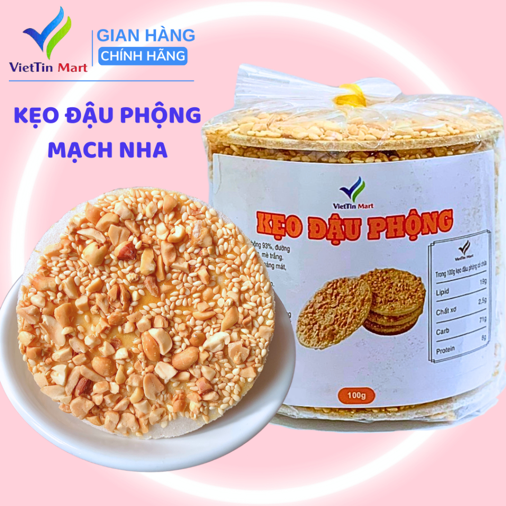 Kẹo Đậu Phộng Mạch Nha Mè Trắng 13 miếng