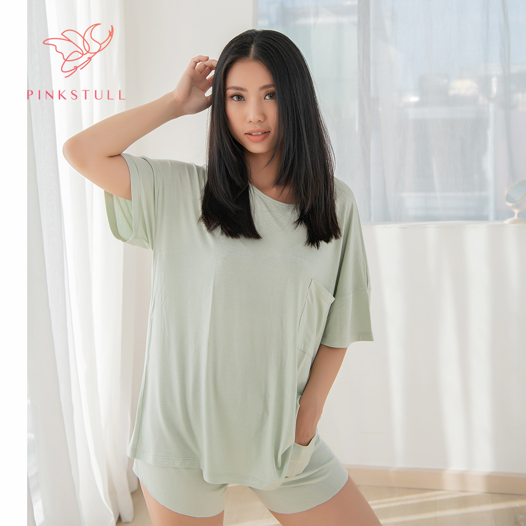 Bộ đồ ngủ thun Pink Stull xanh ngọc