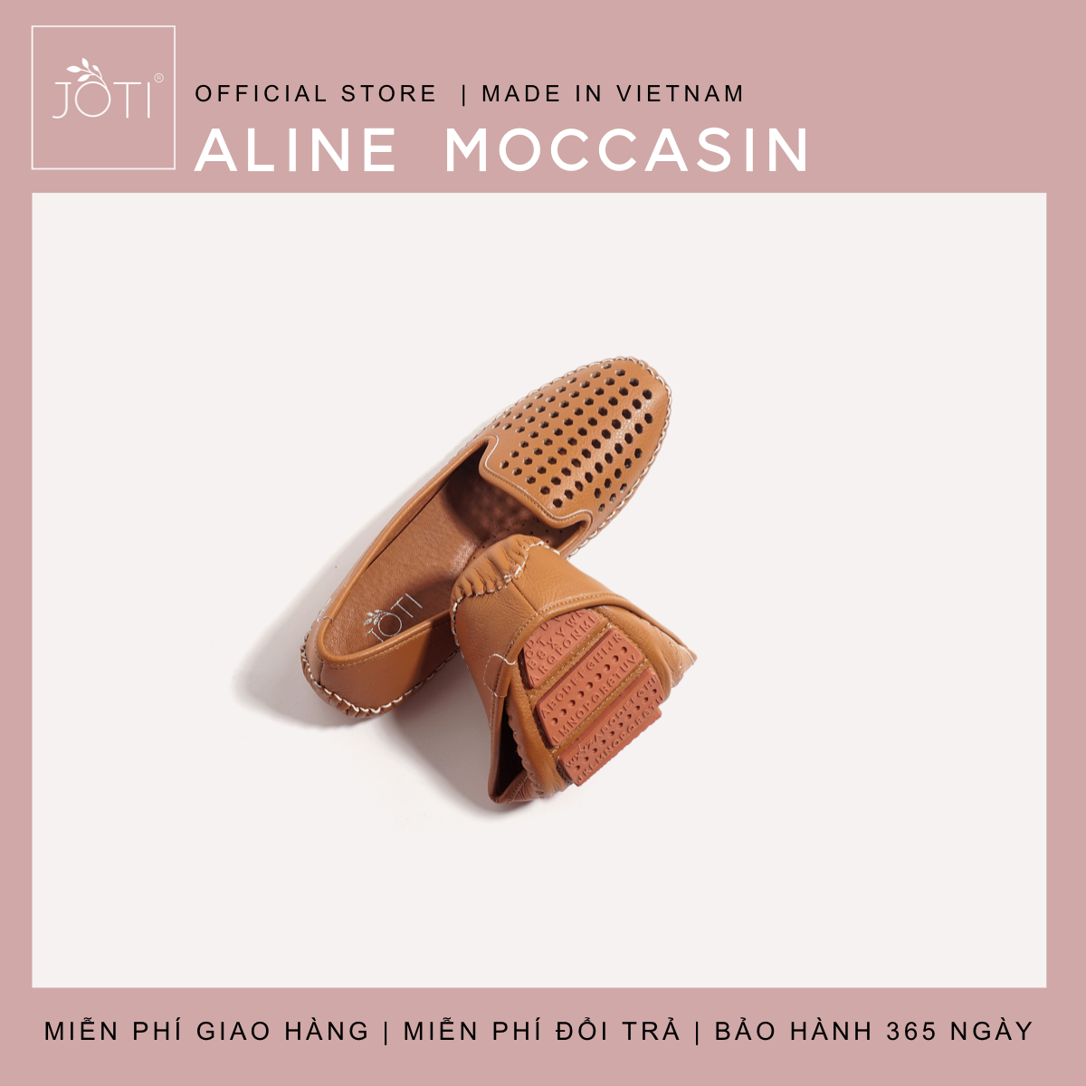 JOTI Giày Lười Nữ Aline Moccasins 3218AU0 2020 - Khắc Lazer Nổi Bật Đế Cao Su Dẻo Nhẹ Êm Chân - Mang Đi Dạo Phố Du Lịch