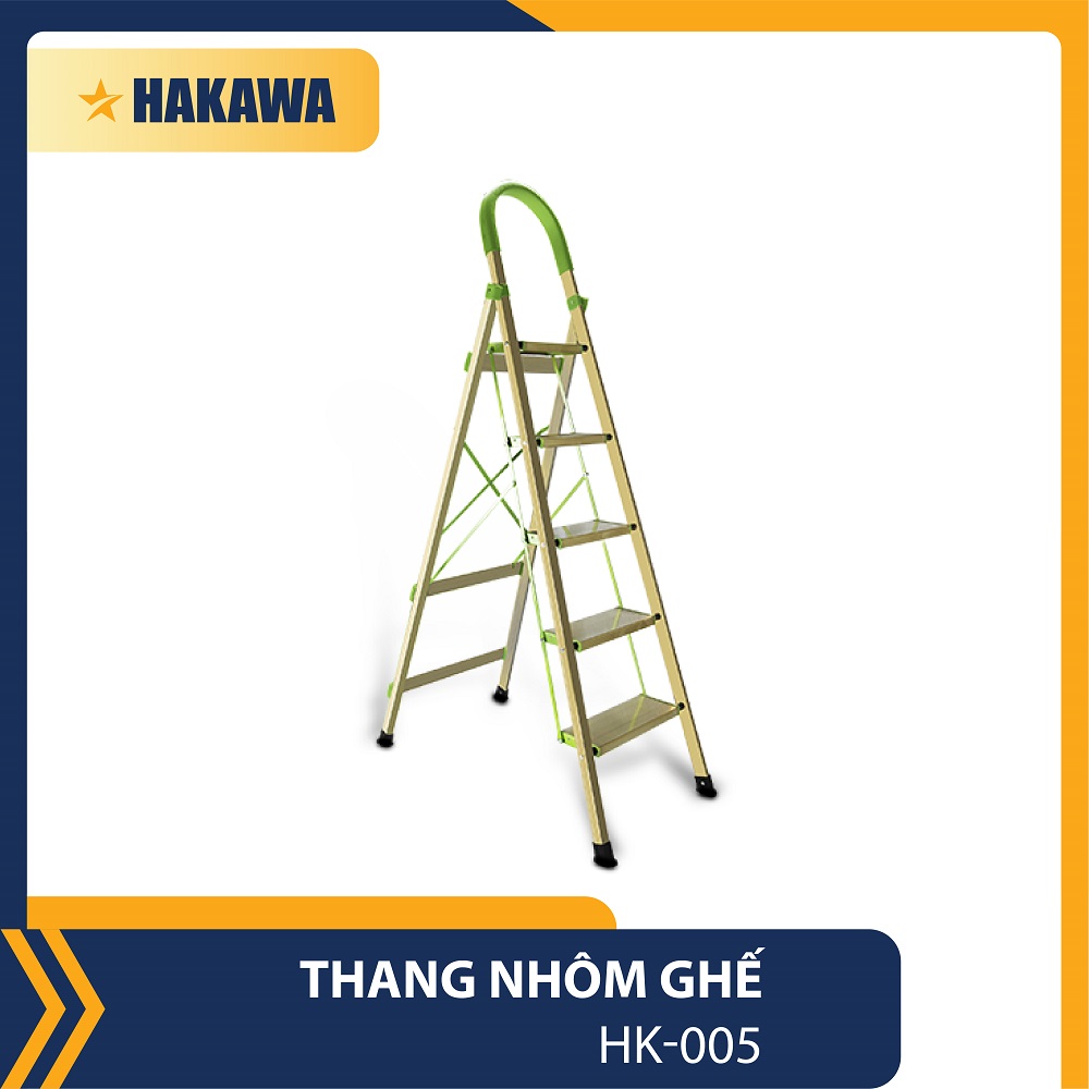 Thang nhôm ghế 5 bâc cao cấp HAKAWA -HK - 005 phân phối chính hãng bảo hành 2 năm