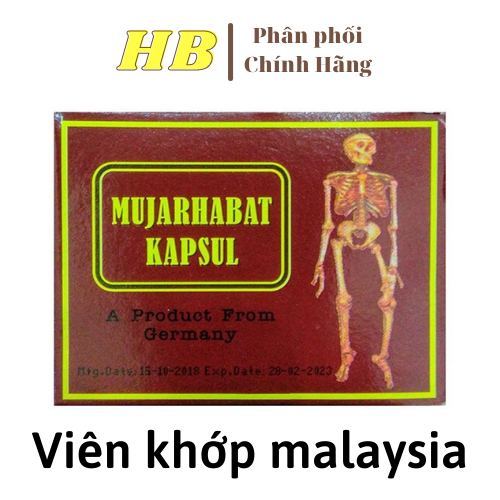 Mujarhabat Kapsul - Hỗ trợ xương khớp Malaysia  - giảm đau nhức xương khớp, mỏi cổ vai gáy, viêm khớp, thoái hóa, đau đốt sống lưng, đốt sống cổ - chiết xuất từ dược liệu lộc nhung, quế chi