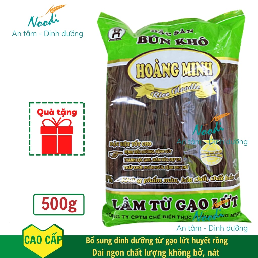 Bún gạo lứt hoàng minh huyết rồng giàu dinh dưỡng, bún gạo lứt giảm cân giàu vitamin, bún gạo lứt nguyên chất mềm dễ ăn dễ hấp thụ chất dinh dưỡng - bún gạo lứt hoàng minh noodi
