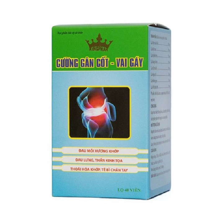 Viên Uống Cường Gân Cốt - Vai Gáy Kingphar - Giup giảm đau vai gáy , tê bì chân tay ,  đau dây thần kinh tọa - hộp  40 Viên - kingphar1