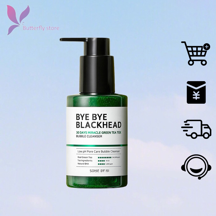 🦋giảm giá🦋sữa rửa mặt sủi bọt some by mi bye bye blackhead 30 days miracle green tea tox bubble cleanser 120g