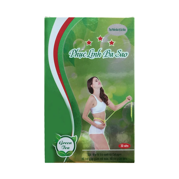 [HCM]VIÊN UỐNG GIẢM CÂN PHỤC LINH BA SAO SLIM NEW HỘP 30 VIÊN