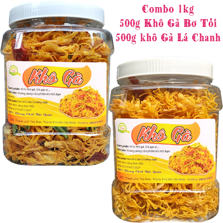 500G Khô gà lá chanh + 500G Khô gà bơ tỏi hiệu TPS