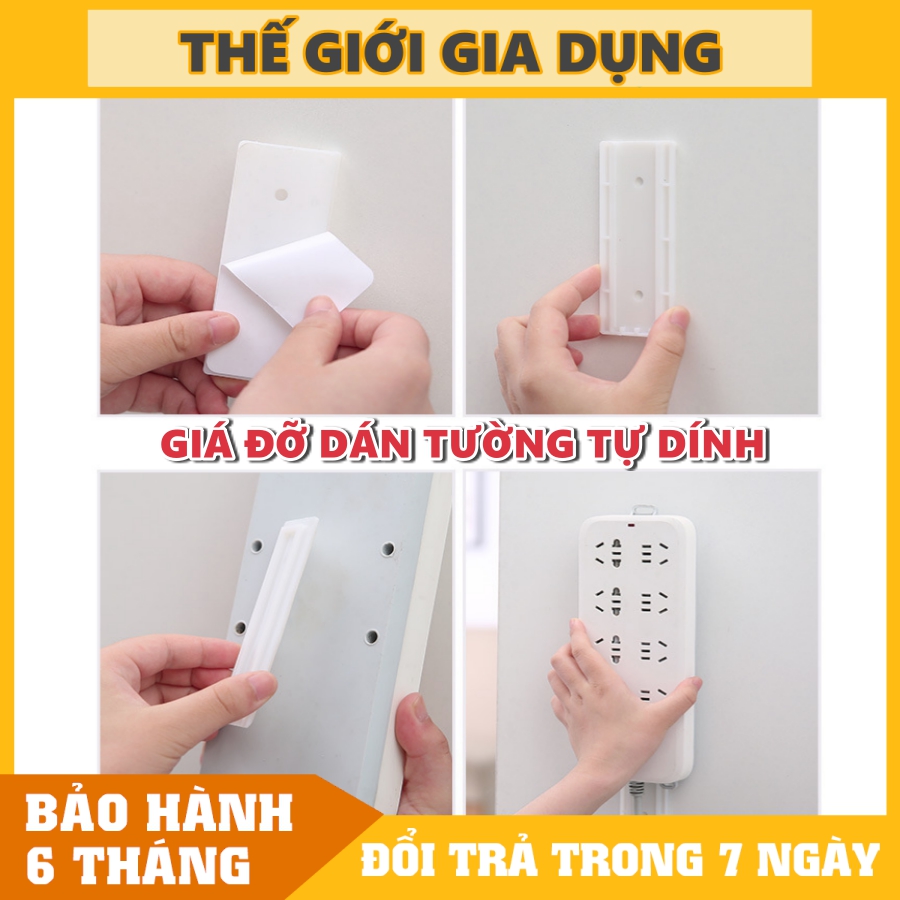 2 Miếng Dán Ổ Cắm Điện, Giá Đỡ Treo Tường Tiện Dụng, Móc Treo Đồ