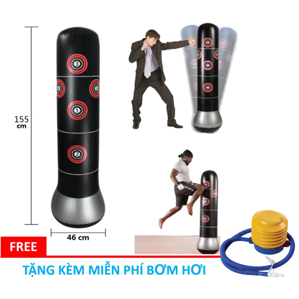 [HCM]Bao trụ đấm bốc tự cân bằng tại nhà văn phòng... - Thiết bị tập đấm boxing LOẠI TỐT + Tặng kèm bơm hơi