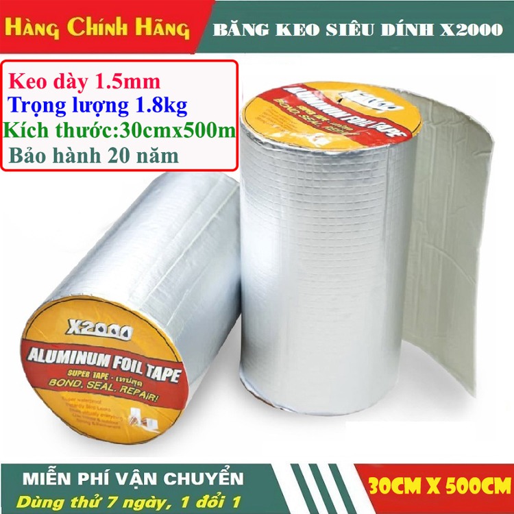 [ Loại Khổ Lớn rộng 5cm-30cm dài 5 mét ] Băng Keo Chống Thấm, Băng Keo Bê Tông x2000 Siêu Dính Khổ Rộng 5cm-10cm-20cm-30cm dài 5m, dán trên tất cả các bề mặt như gỗ, kính, nhựa, tôn, sắt, bê tông, Keo siêu dính, keo chống thấm mái nhà