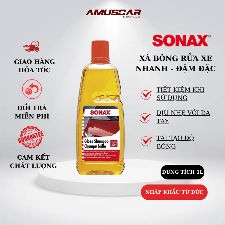 Nước rửa xe đậm đặc Sonax Gloss Shampoo chai 1L