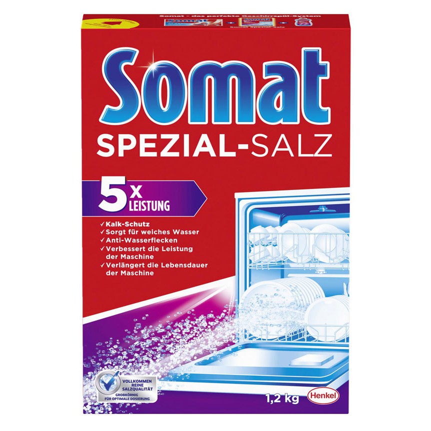 Muối rửa bát somat special salt 1,2 kg - đức + tặng que thử nước cứng