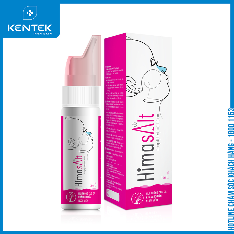 [HCM][HÀNG CHÍNH HÃNG] XỊT MŨI MUỐI HỒNG HIMALAYA HIMASALT KENTEK PHARMA DÀNH CHO TRẺ EM (Chai 75ml)