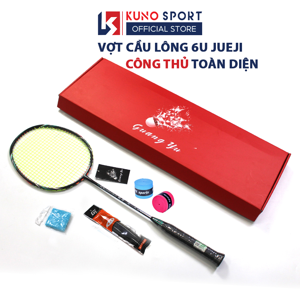 Vợt cầu lông chính hãng guangyu 6u jueji khung full carbon vợt cầu lông đơn công thủ toàn diện lưới căng sẵn 11kg - v10
