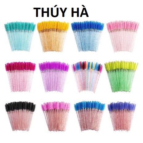 Chổi chải mi kim tuyến túi 50 cây_dụng cụ nối mi_thúy hà