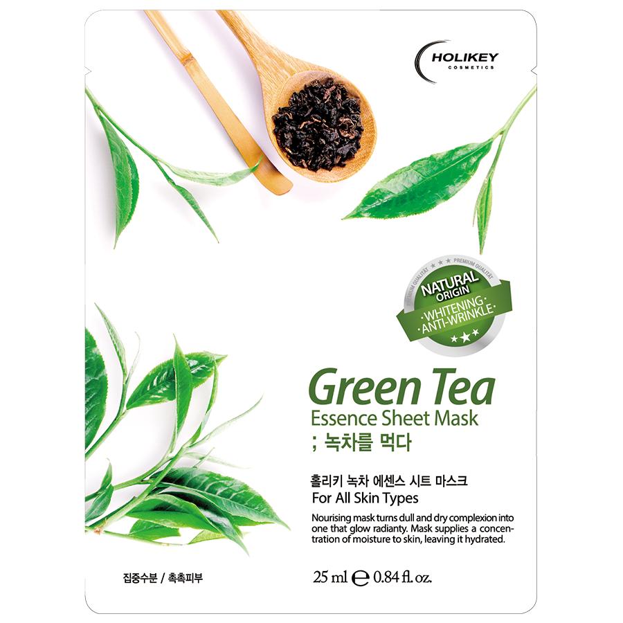 [HCM]Hộp 10 Mặt Nạ Tinh Chất Trà Xanh Dưỡng Ẩm Và Ngăn Ngừa Mụn Hình Thành Holikey Green Tea Essence Sheet Mask