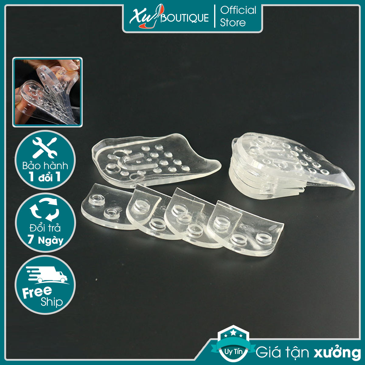 Lót Giày Tăng Chiều Cao Silicon 5 Lớp Tùy Chỉnh