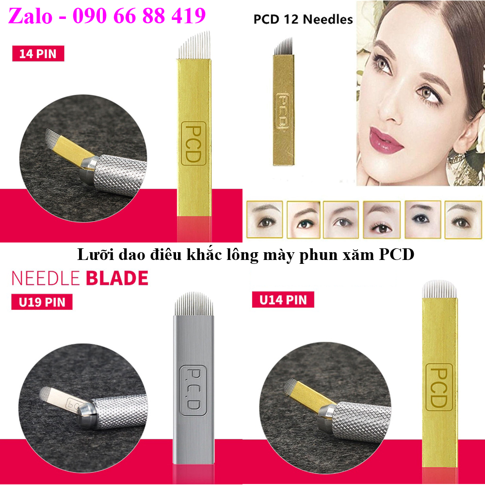 Lưỡi dao điêu khắc lông mày phun xăm PCD 12F-14F-14U-18U loại tốt - Dao khắc lưỡi điêu khắc chân mày thẩm mỹ