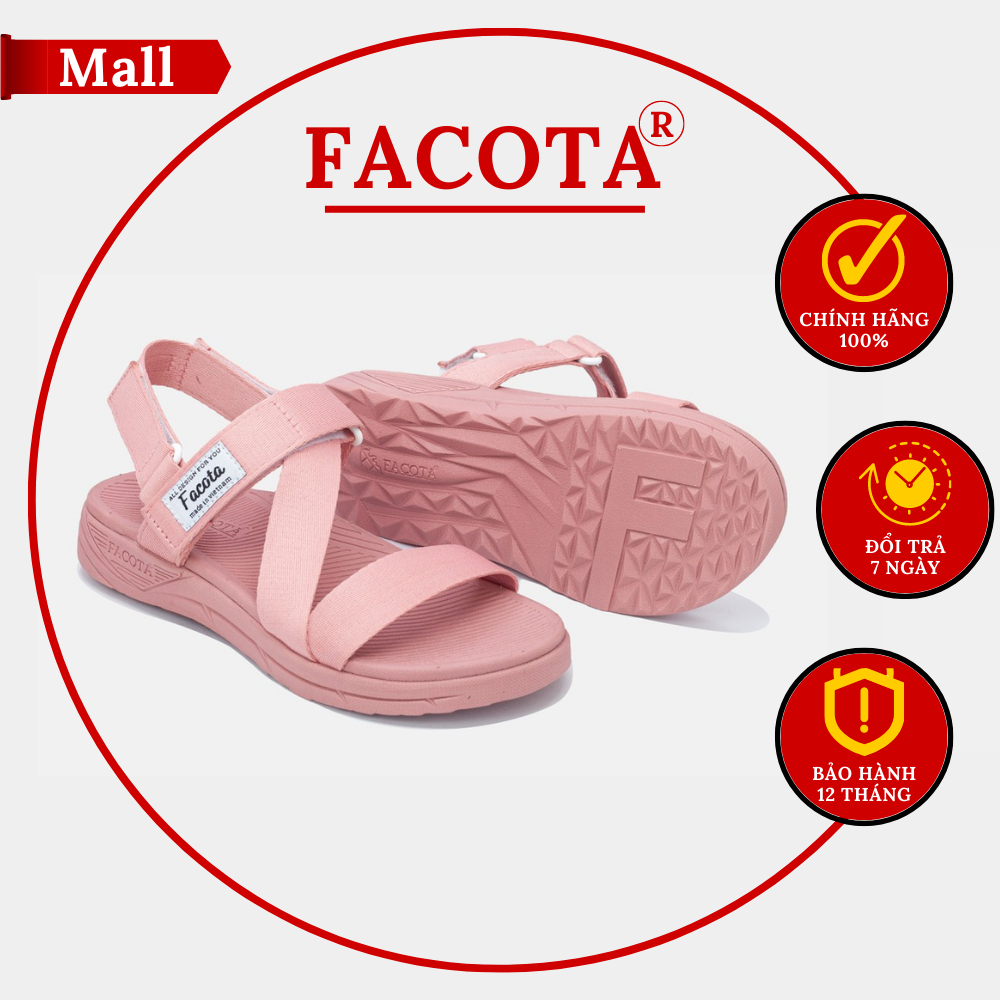 [FREESHIP] Giày sandal Facota nữ chính hãng NN05, Facota hồng phấn nữ, Sandal đi học, Sandal đế phylon êm nhẹ bền