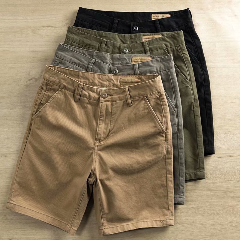 Quần short nam kaki retro, quần đùi vintage nam tính trẻ trung chất liệu kaki mềm mịn, dày dặn, thoáng mát-oldman