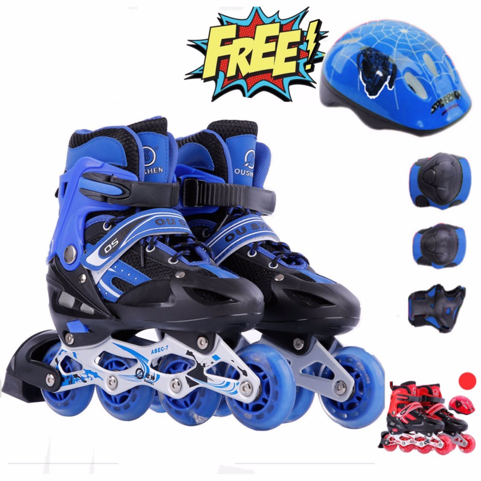 Combo Giày Trượt Patin, Cửa Hàng Bán Giày Patin Chất Lượng. Giày Patin Trẻ Em Có Bánh Xe Phát Sáng Và Tặng Kèm Đồ Bảo Hộ Cao Cấp.