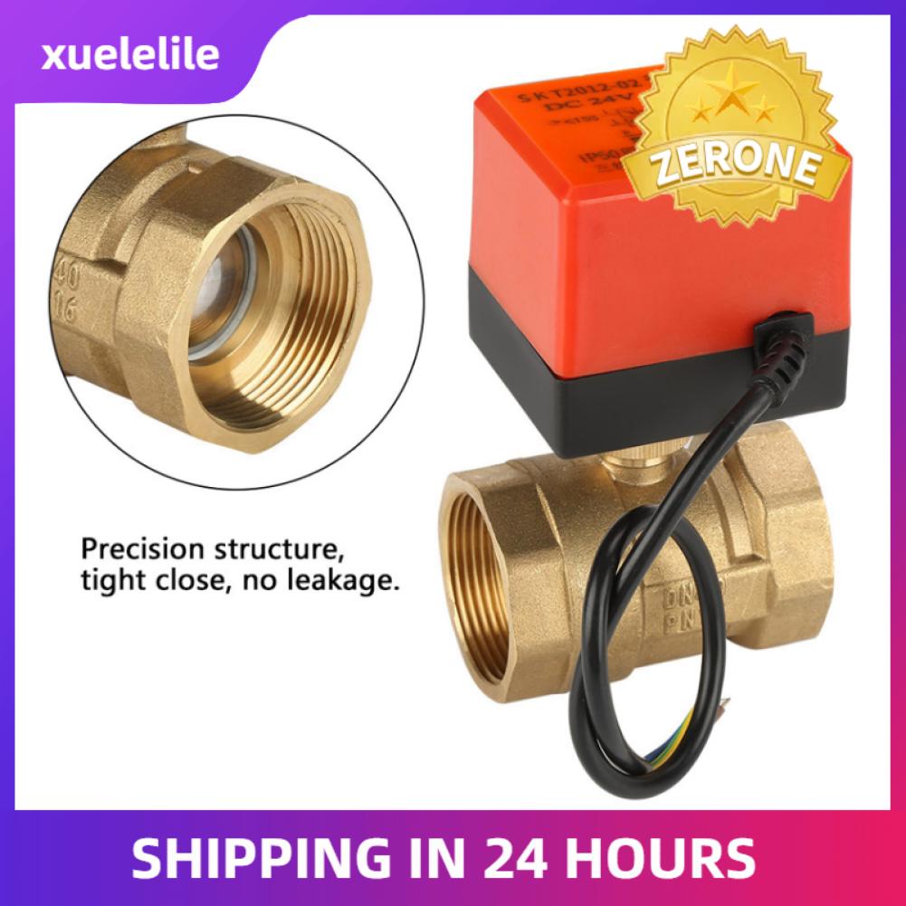 Xuelelile van bi bằng đồng thau có động cơ 2 chiều 3 dây dc 24v van điện, dn40 g1-1/2