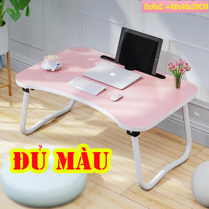 Bàn mini gấp gọn 40x60x28cm - bàn gấp có khe cắm Ipad - Điện thoại dành cho học sinh, sinh viên, công chức, các bé mẫu giáo tập tô tập viết