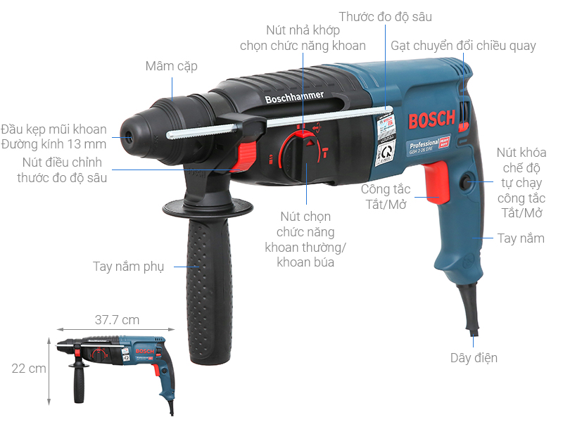 Công tắc máy khoan bê tông , phụ tùng linh kiện máy khoanGBH 2-26 DRE