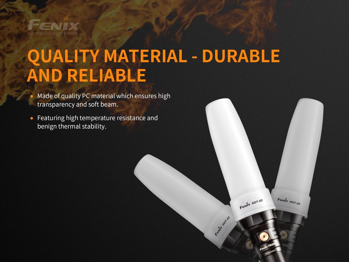 Đại lý độc quyền Fenix - Phụ kiện Fenix - AOT - 02 ( Tản sáng báo hiệu - Nhựa trắng chuyển màu theo ánh sáng Đỏ - Xanh)