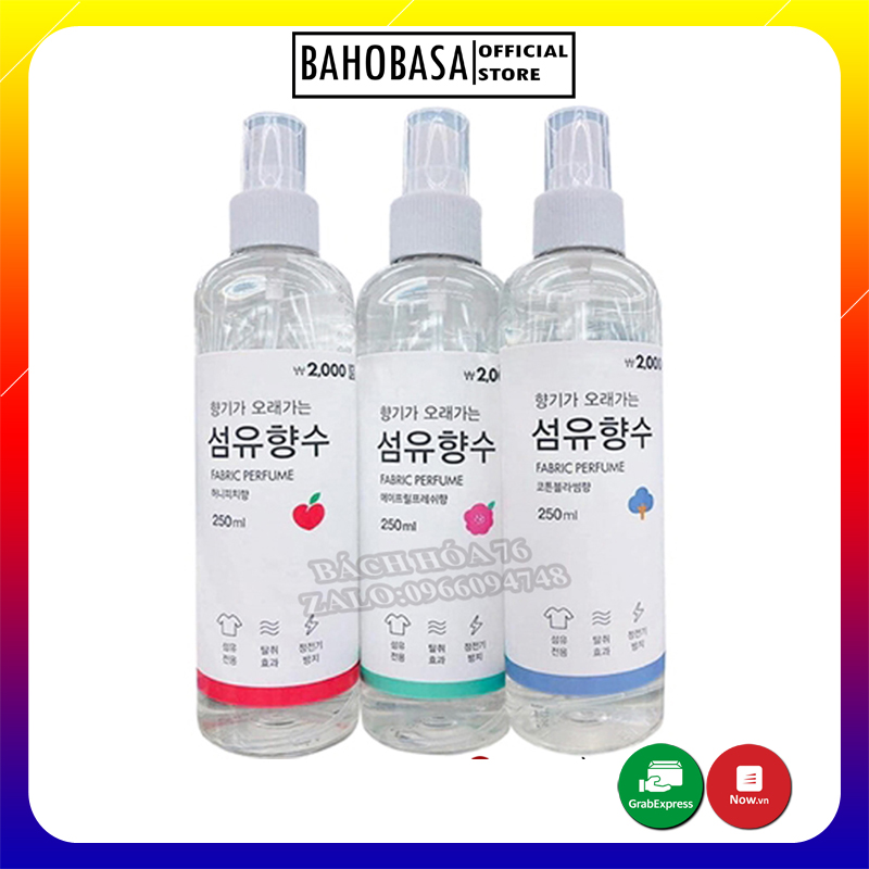 [Hoàn tiền 20%] Xịt Thơm Quần Áo Fabric Perfume Hàn Quốc 250ml