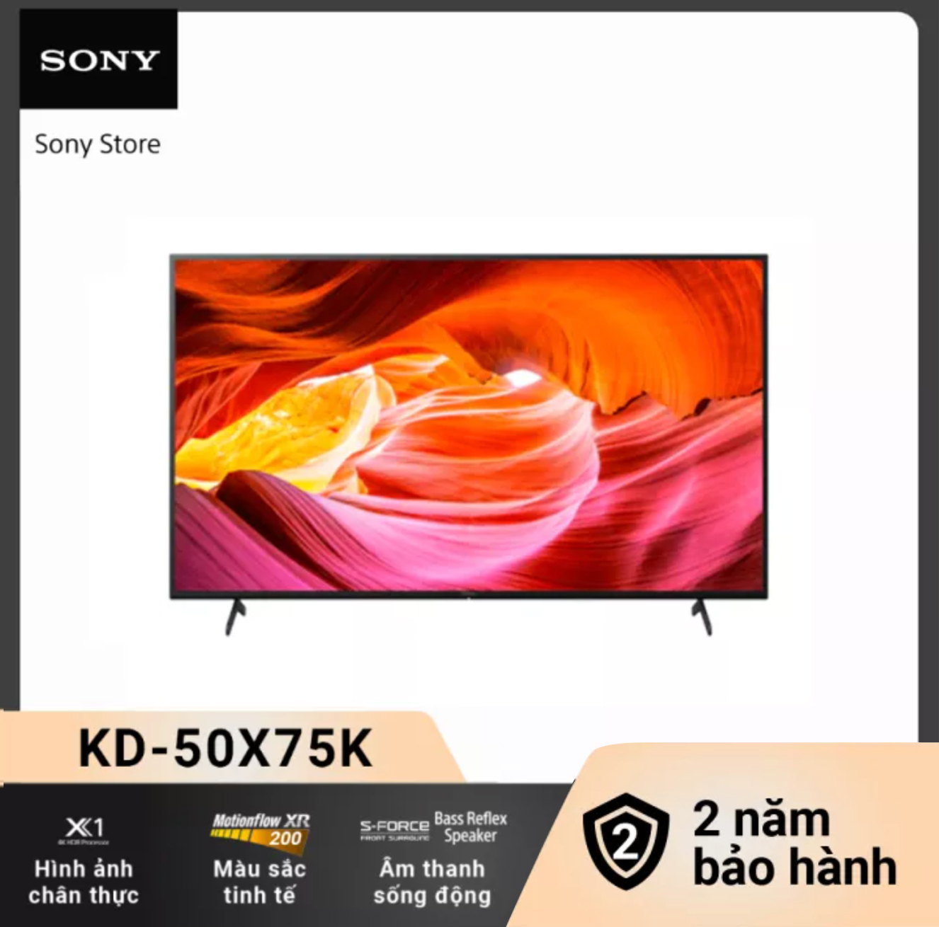 Tivi sony 50 inch | 50x75k | 4k ultra hd | dải tần nhạy sáng cao | smart tv