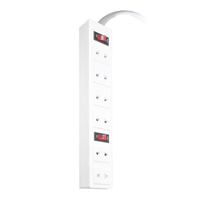 [HCM]Ổ cắm điện 6 lỗ 2 chấu Điện Quang ĐQ001A01 5M (Trắng)