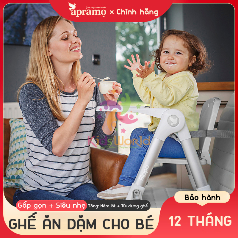 Ghế ăn dặm cho bé 6 tháng tuổi gấp gọn siêu nhẹ Apramo Flippa Dining Booster cho bé từ 6 tháng đến 3 tuổi có thể mang theo du lịch