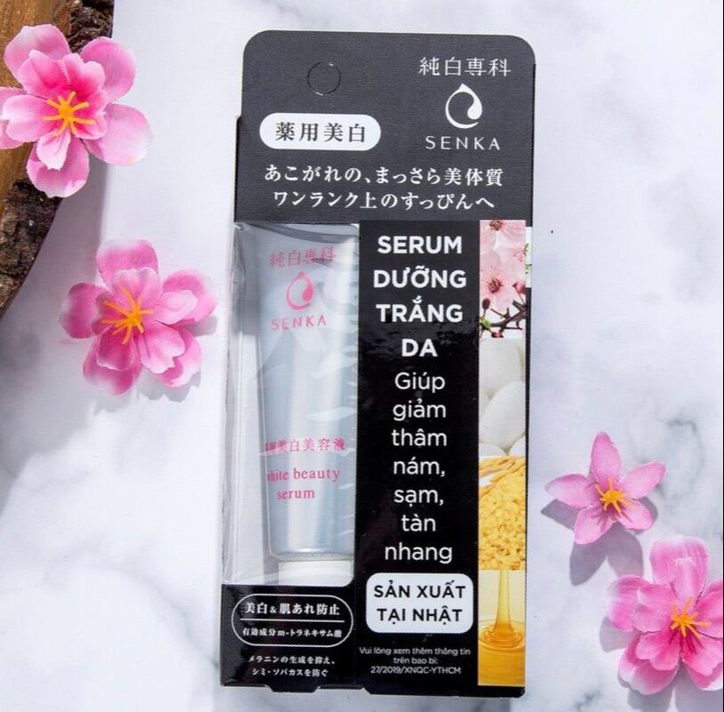 Tinh chất dưỡng trắng da, giảm thâm, nám, sạm da chiết xuất hoa anh đào senka white beauty serum 35g