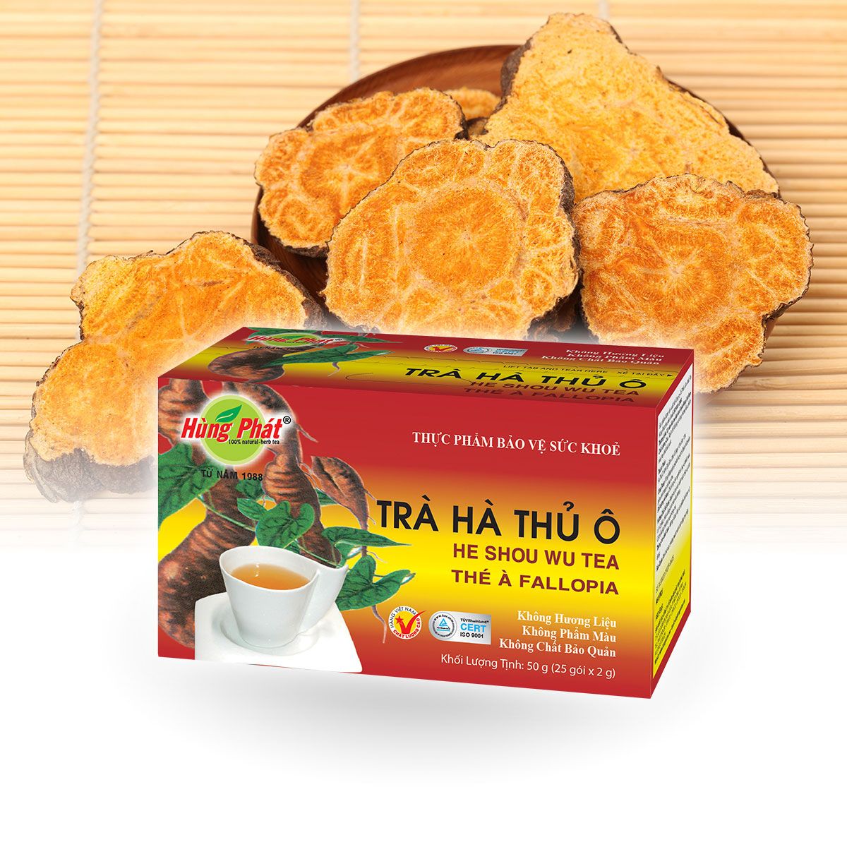 Trà hà thủ ô - trà hùng phát - dành cho người tóc bạc sớm