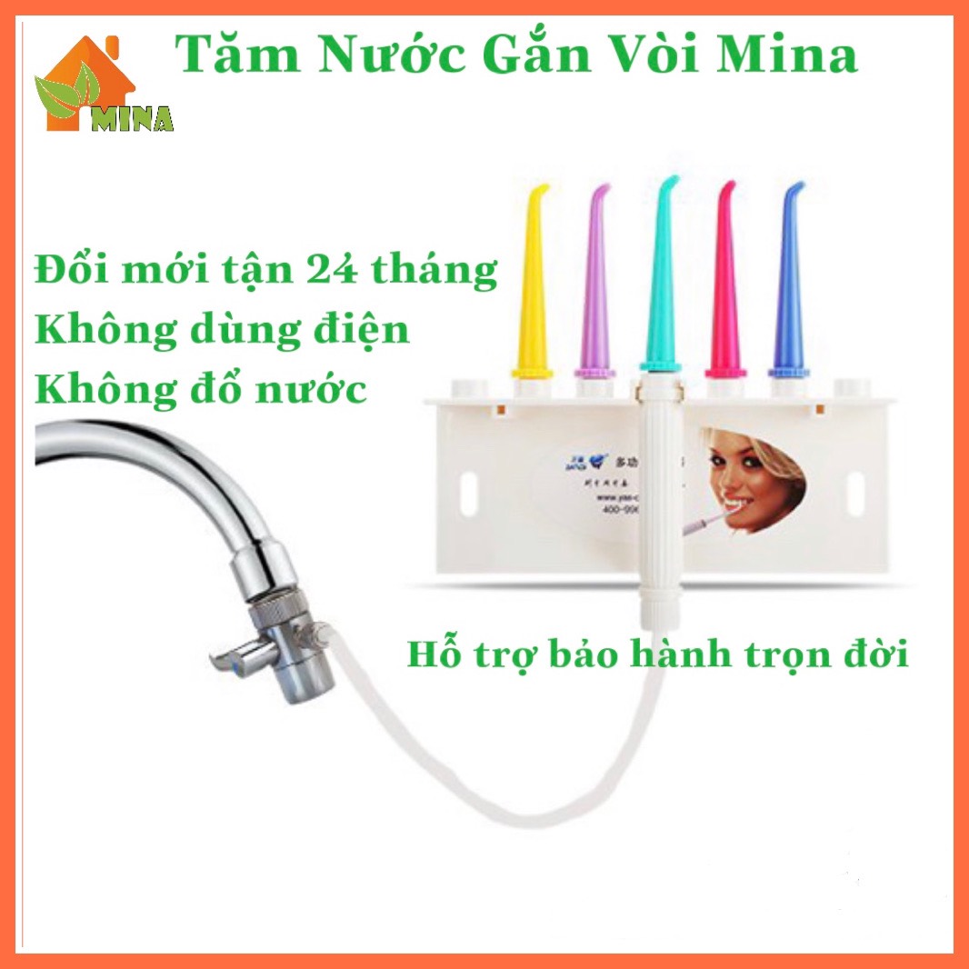 Máy tăm nước tại vòi mina công nghệ nhật bản - tăm nước không dùng điện - sử dụng nước trực tiếp tại vòi rửa mặt - máy tăm nước mina model x0 chính hãng - bảo hành toàn quốc 12 tháng