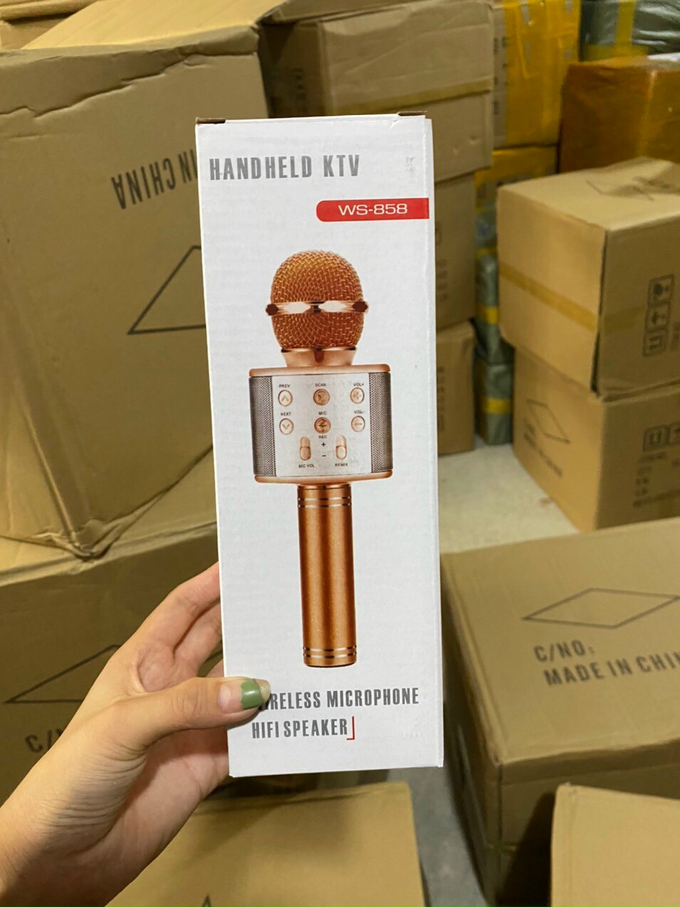 Mic karaoke ws-858 bluetooth - mic karaoke -mic bluetooth