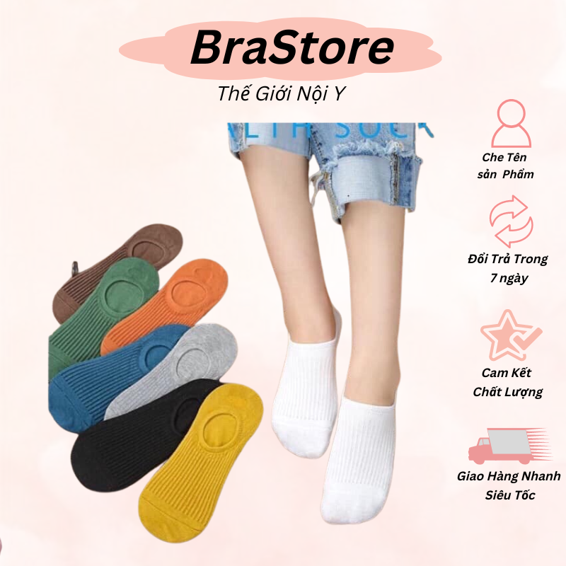 Combo5 đôi tất hài cotton gân nữ loại đẹp