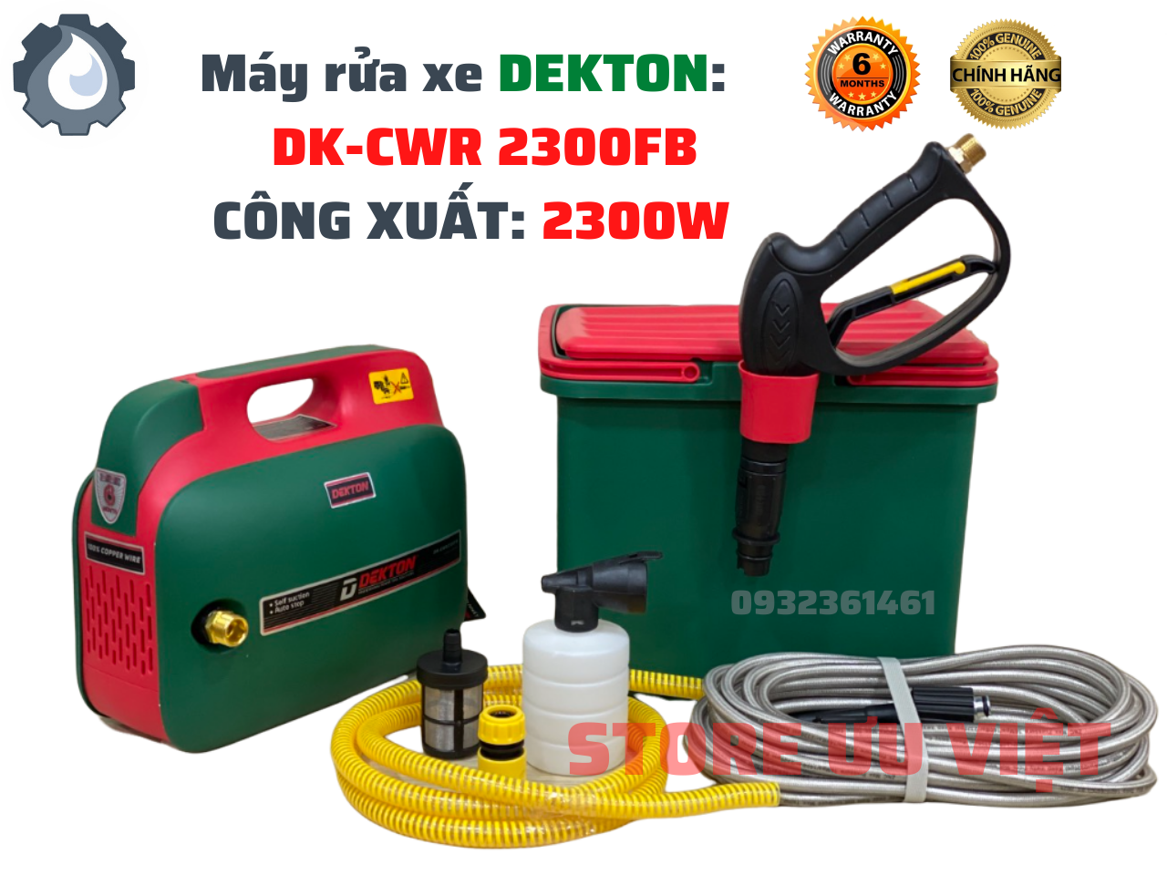 MÁY XỊT RỬA XE CHÍNH HÃNG DEKTON DK CWR 2300FB CÔNG XUẤT 2300W GIÁ TỐT