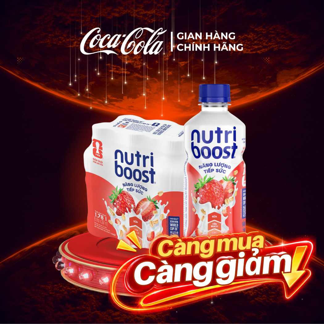 [SIÊU SALE ] Lốc 6 Chai Thực phẩm bổ sung Nước uống sữa trái cây Nutriboost Energyze Blend 297ml/Chai Sale 8.8 Coca-Cola Chính Hãng_LD