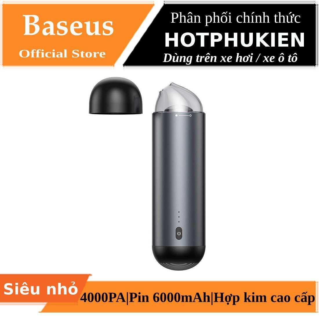 Máy hút bụi mini cầm tay dùng trên xe hơi / xe ô tô hiệu Baseus Benks Capsule kích thước siêu nhỏ, lực hút 4000 PA mạnh mẽ, chất liệu cao cấp - phân phối bởi HotPhuKien