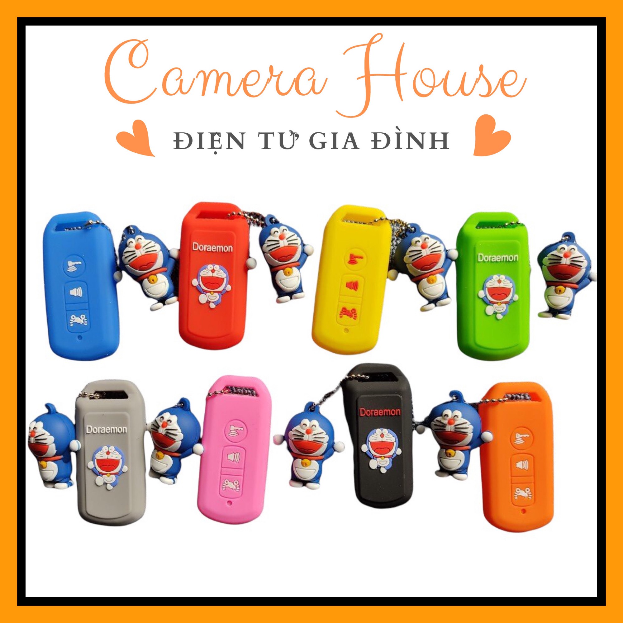 Bọc bảo vệ chìa khóa Smartkey Doremon 2-3 nút cho xe máy nhiều màu siêu cute