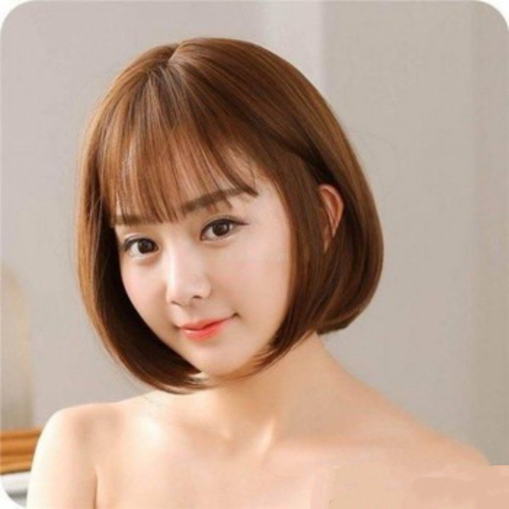 Tóc giả nữ nguyên đầu vic ngắn, tóc giả cup vuông, tóc giả mái thưa hàn quốc